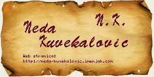 Neda Kuvekalović vizit kartica